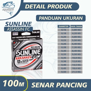 Jual AQUASEA Tali Pancing Sunline Senar Pancing 100m Super Natural Sunline  Nilon Daya Tarik 3,8 Kg - 21,5 Kg