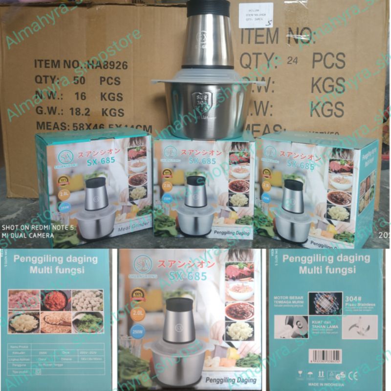 Jual Blender Daging Stainless Steel Chooper SX 685 Penggiling Daging