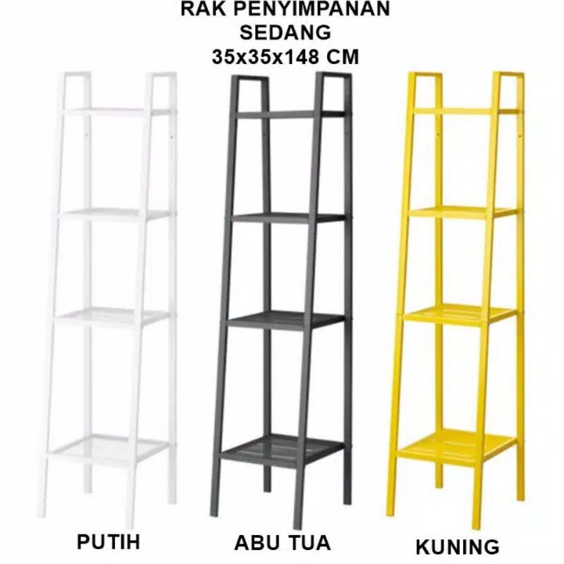 Jual Cod F77 Lerberg Rak Besi 4 Susun Putih Hitam Rak Pajangan Atria ...