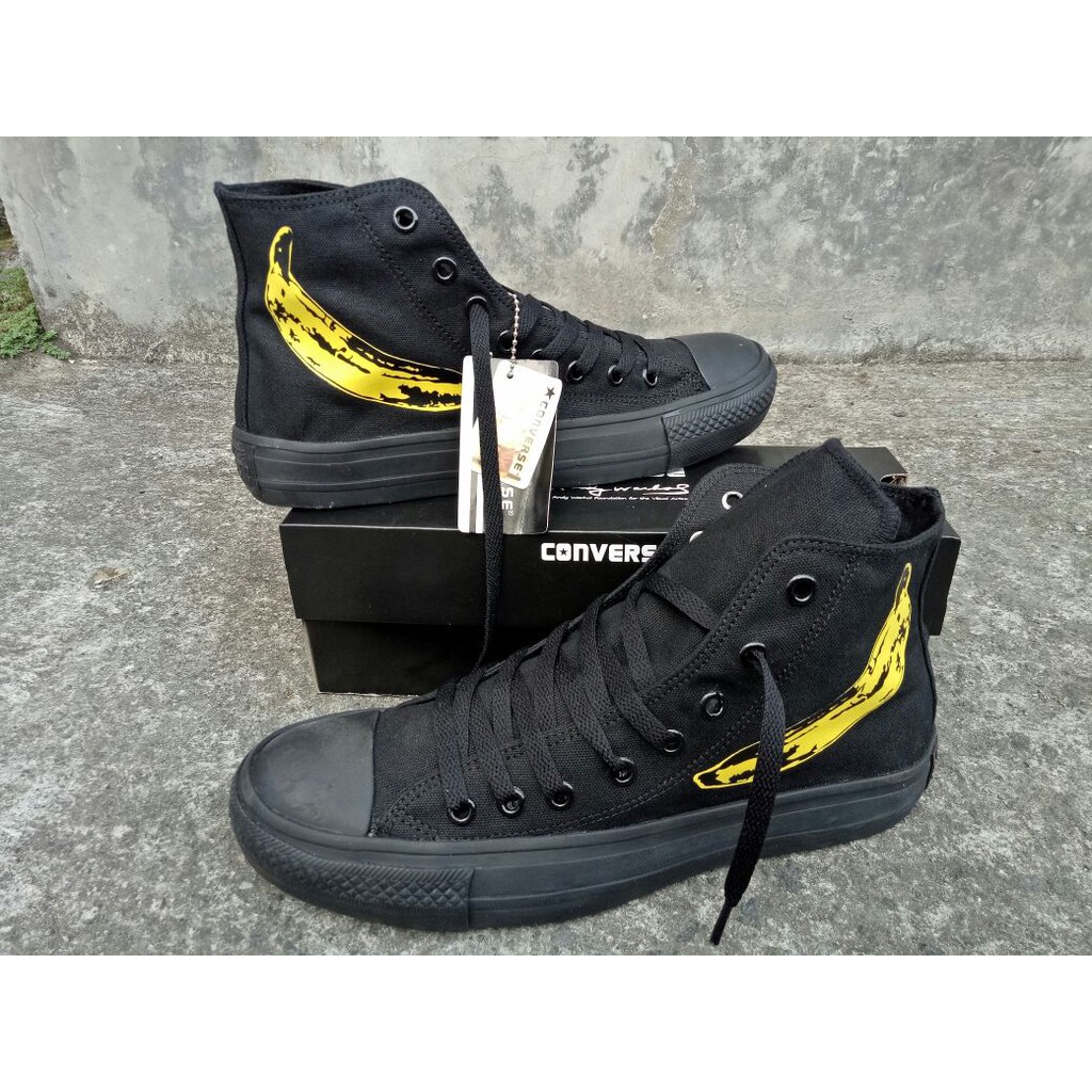 Jual Sepatu Converse Chuck Taylor Andy Warhol Banana All Black Shopee Indonesia