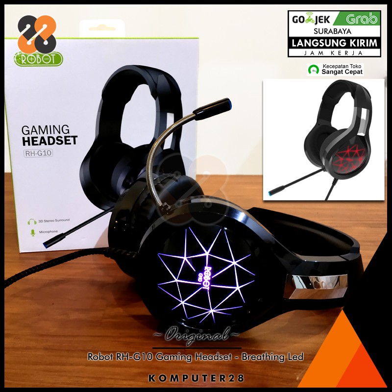 Jual Robot RH-G10 Gaming Headset 3D Stereo Surround - 7-Color Breathing ...