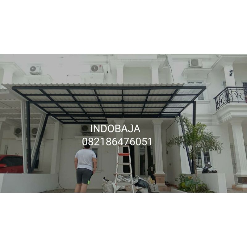 Jual Kanopy Baja Ringan Atap Alderon Twinwall Tiang Rangka Double Super Elegan Shopee Indonesia