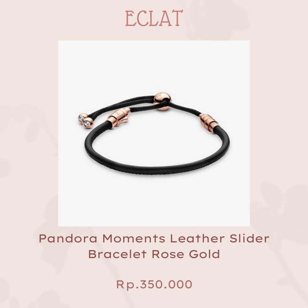 Pandora moments leather slider on sale bracelet rose gold