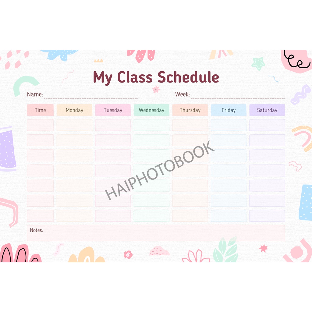 Jual JADWAL PELAJARAN ANAK / SCHOOL TIMETABLE / POSTER PELAJARAN / WiPE ...