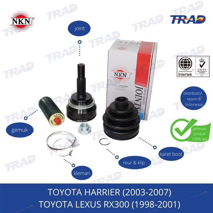 Jual CV Joint AS Roda Luar NKN Toyota Harrier, Lexus RX300 (ABS ...