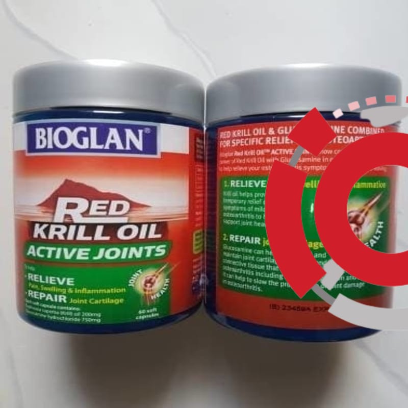 Jual BIOGLAN RED KRILL OIL DOUBLE STRENGTH ACTIVE JOINT 1000 MG 60 CAPS