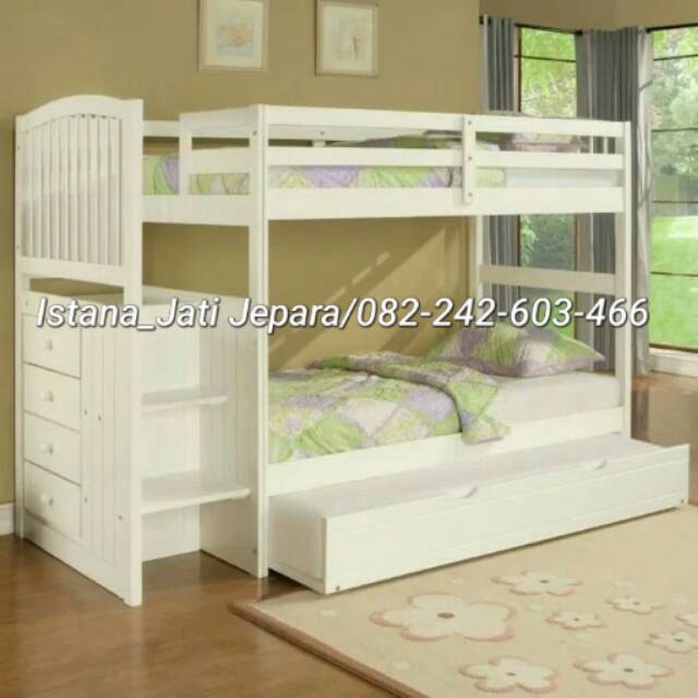 Jual Dipan anak tingkat laci minimalis/dipan anak tingkat jati/box bayi ...