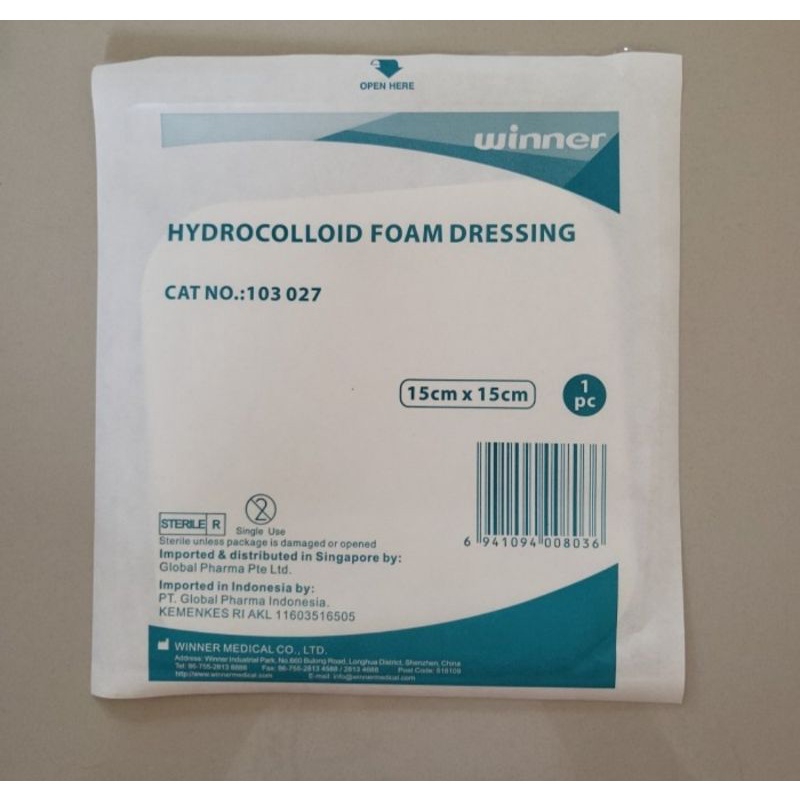 Jual Hydrocolloid Foam Dressing 15x15 Plester penyerap Luka Basah