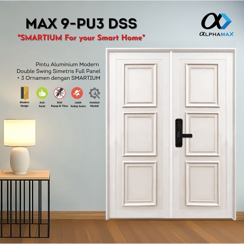 Jual ALPHAMAX Max 9 PU3 DSS SMARTIUM Pintu Rumah Pintu Depan Pintu