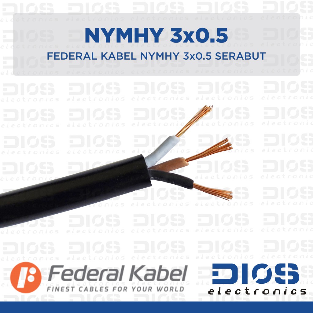 Jual Kabel Listrik Serabut Nymhy X Mm Federal Hitam Per Meter Shopee Indonesia