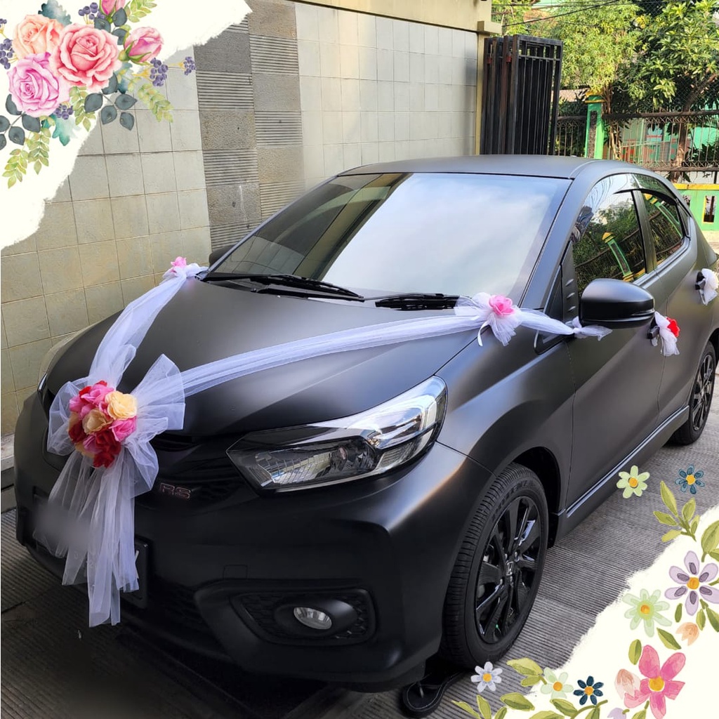 Jual Dekorasi Kap Mobil Pengantin Pernikahan Wedding Car Tile Karangan ...