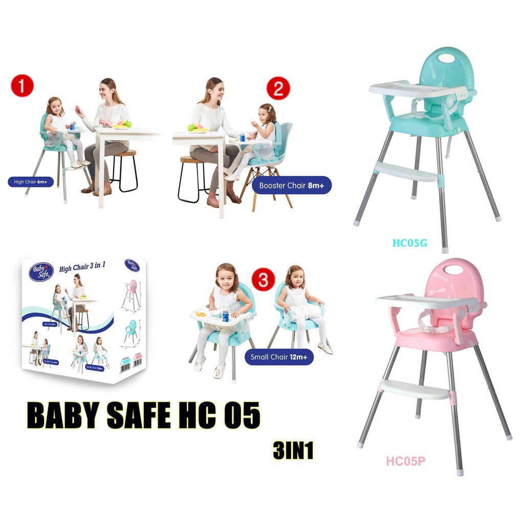 Jual Baby Safe High Chair 3 In 1 (P12HC05P) / Kursi Makan Bayi Shopee