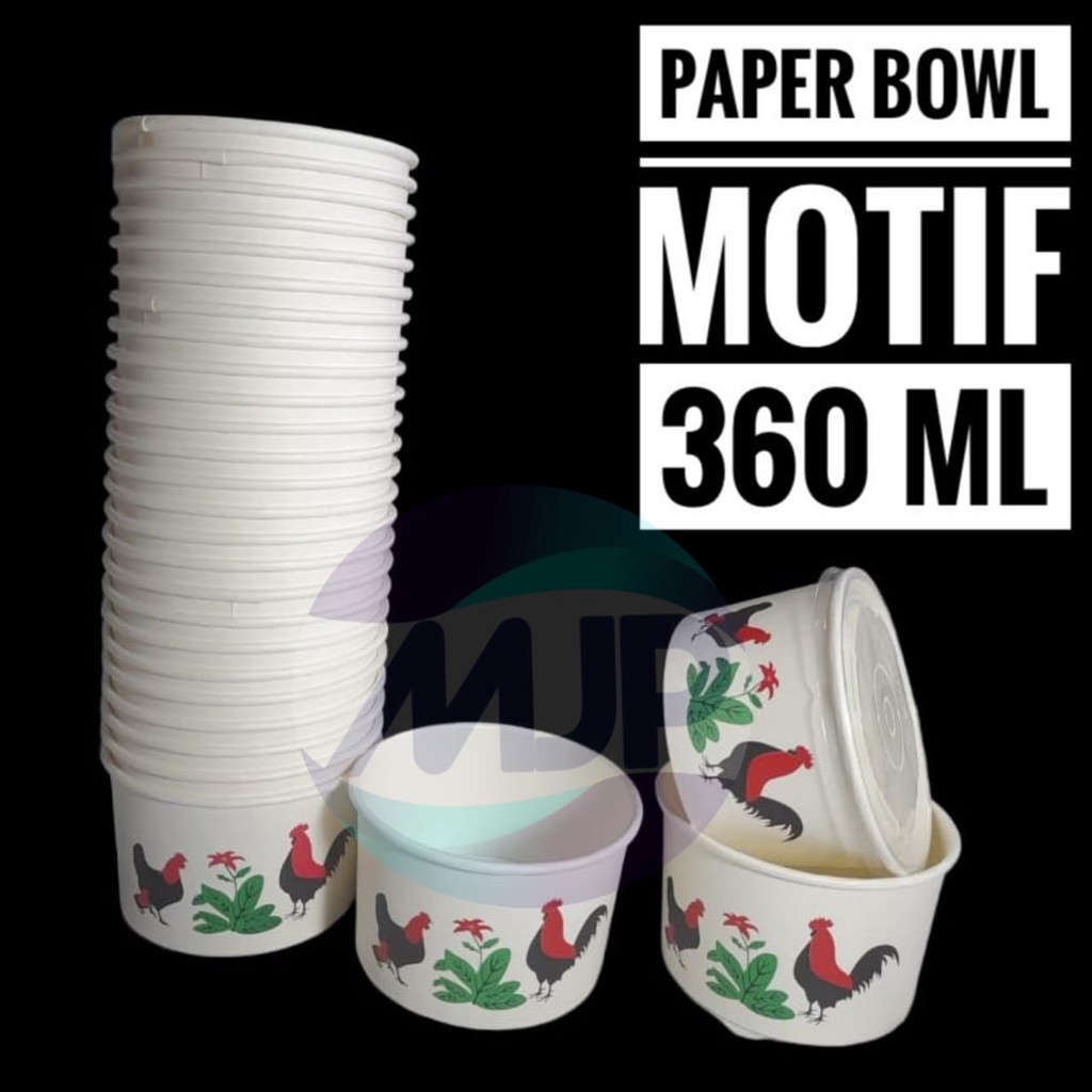 Jual Mjp Pc Termurah Paper Rice Bowl Motif Ayam Jago Ml Shopee Indonesia