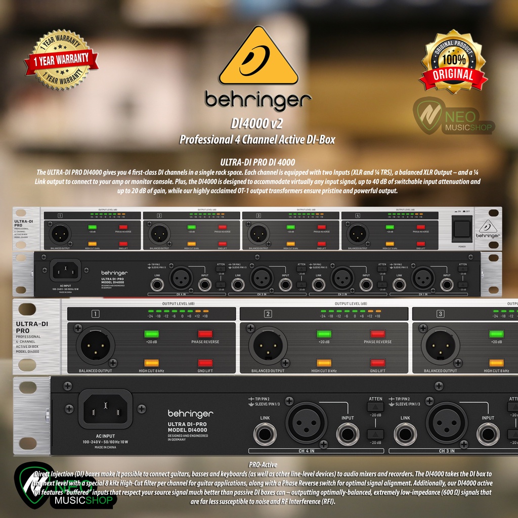 Jual Behringer DI4000 V2 Professional 4 Channel Active DIBox Shopee