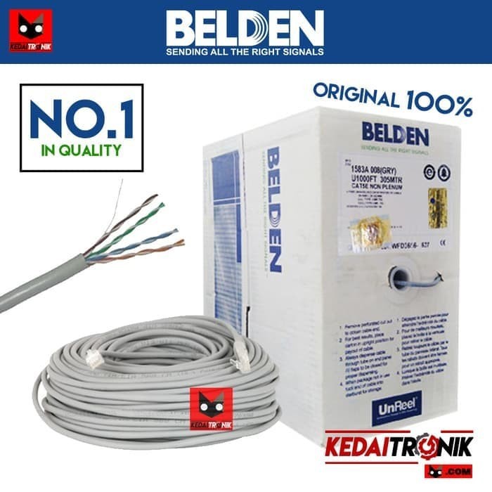 Jual Kabel LAN Belden Cat 5E ORI 100 Belden USA UTP cat5e roll