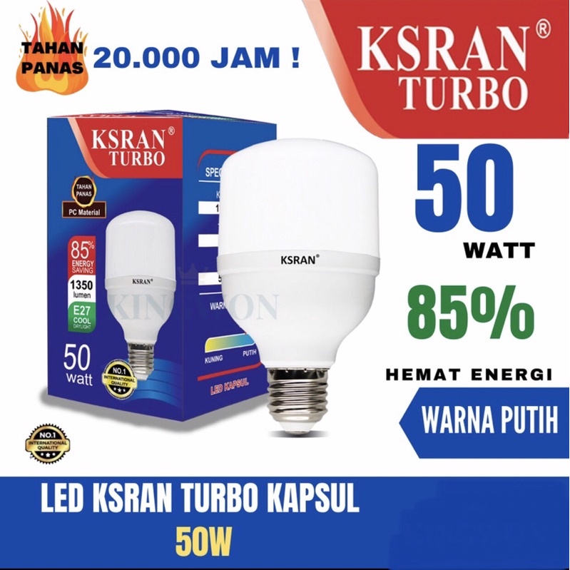 Jual Ksran Lampu Led 50 Watt Turbo Putih Kapsul Shopee Indonesia 2350