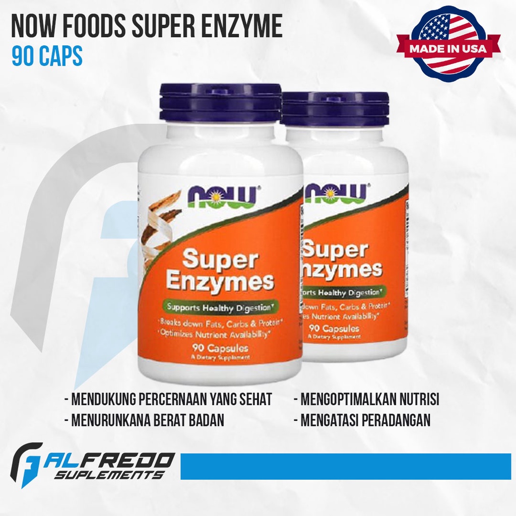 Jual Now Foods Super Enzymes 90 Kapsul Suplemen Pencernaan | Vitamin ...