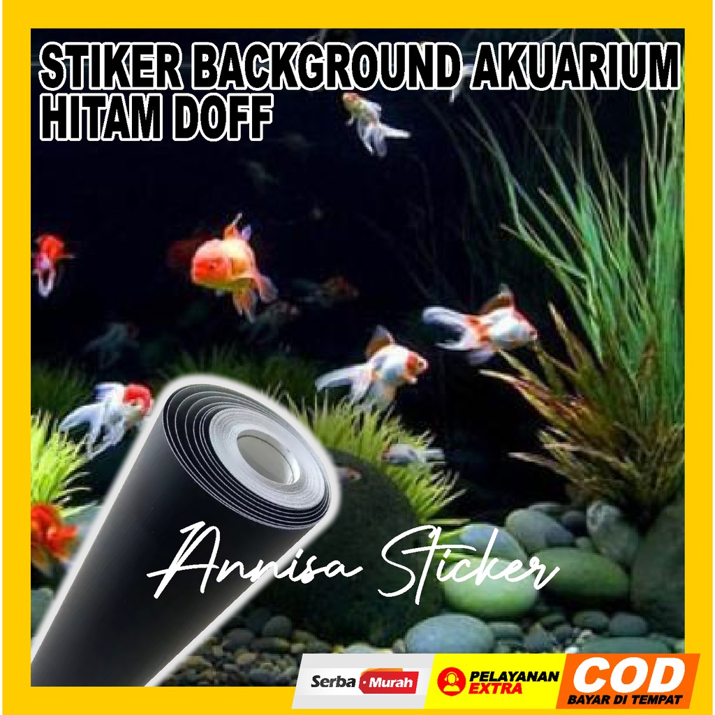Jual STIKER BACKGROUND AKUARIUM HITAM DOFF / STIKER AQUARIUM HITAM DOFF