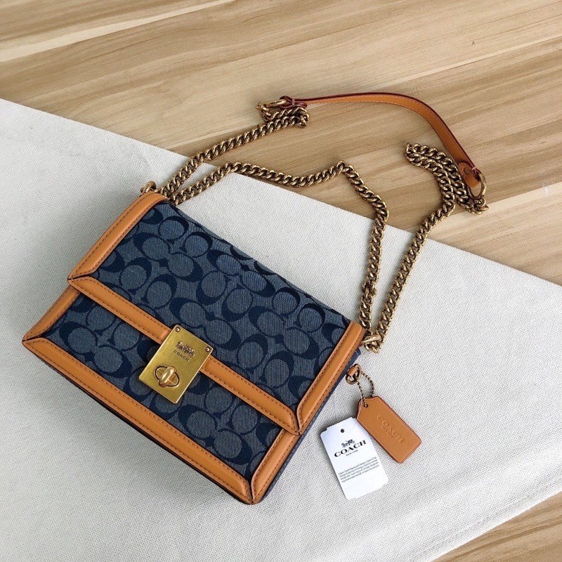 Jual Coach Hutton Chambray And Leather Sholder Bag original100 ...