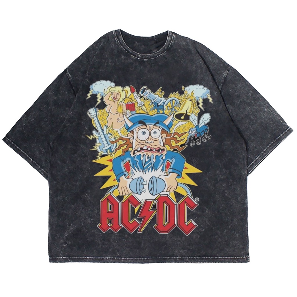 Jual KAOS OVERSIZE BAND ACDC HIGH LIGHTING WASHING VINTAGE TEE (T-SHIRT ...
