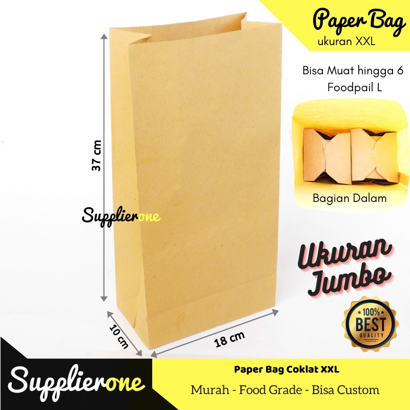 Jual Kantong Kertas Coklat Jumbo Paper Bag Coklat Kantong Kertas Samson Paper Bag Besar 