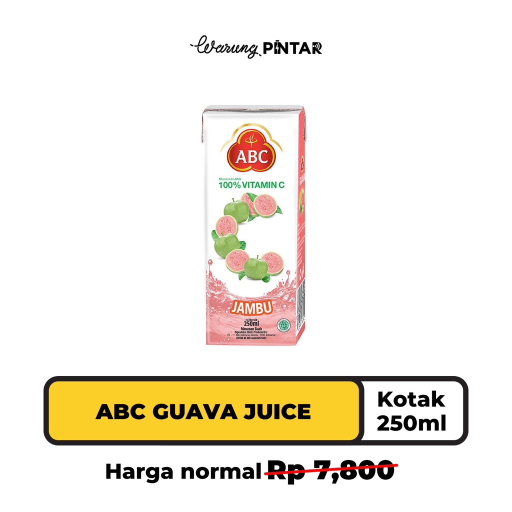 Jual Jus ABC Guava/Jambu Biji 250ml (1 Kotak) | Shopee Indonesia