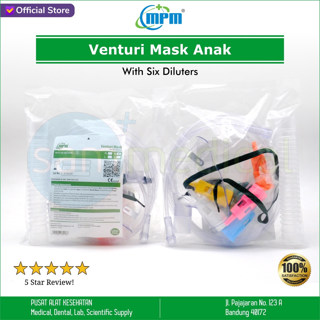 Jual MPM Venturi Mask Oxygen / Masker Oksigen Venturi Anak | Shopee ...