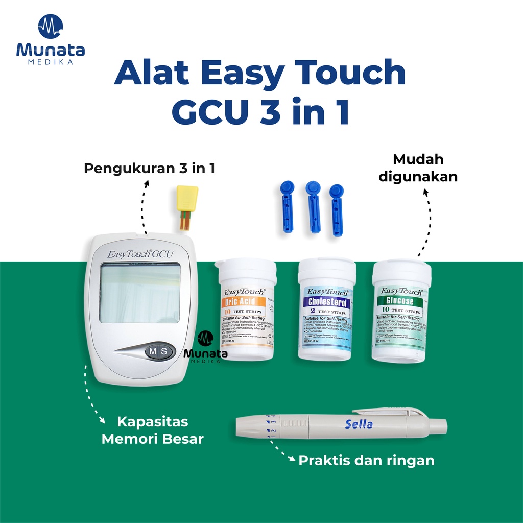 Jual Easy Touch Alat Test Gcu Gula Darah Kolesterol Asam Urat 3 In 1 Atau Alat Cek Darah 5824