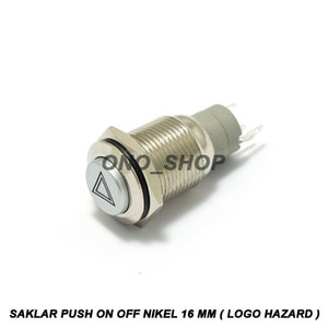 Jual Saklar Push On Off Nikel 16 mm (Logo Hazard) | Shopee Indonesia