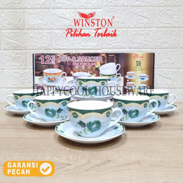 Jual Winston Cangkir Tatakan Keramik Set Garden Rose Cangkir Minum Pasang Shopee Indonesia