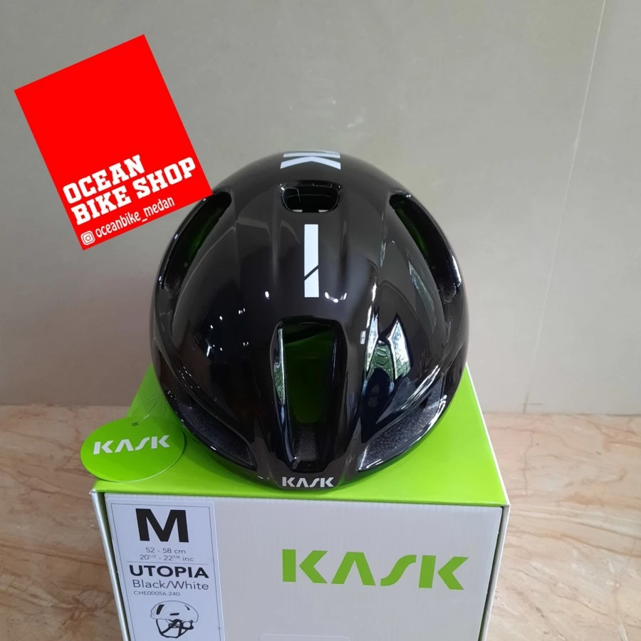 HELM SEPEDA HELMET ORIGINAL KASK UTOPIA BLACK WHITE SIZE M | AutoStock