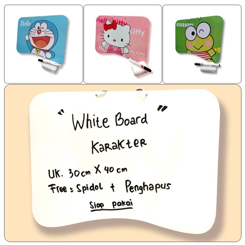 Jual PAPAN TULIS KARAKTER / WHITE BOARD free spidol + penghapus ...