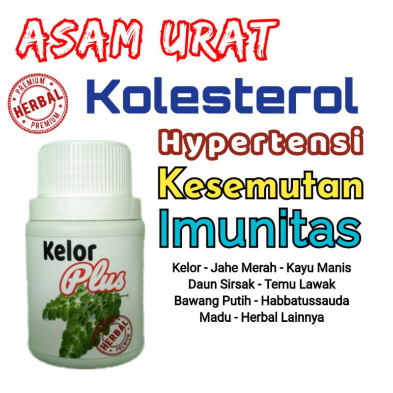 Obat Asam Urat Kolesterol Darah Tinggi Imunitas Letih Capek 100% Herbal Original Kelor Plus