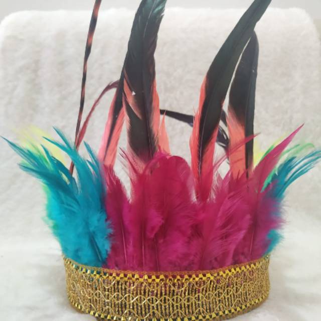 Jual Topi kepala kreasi bulu assesories ikat kepala kreasi bulu tarian