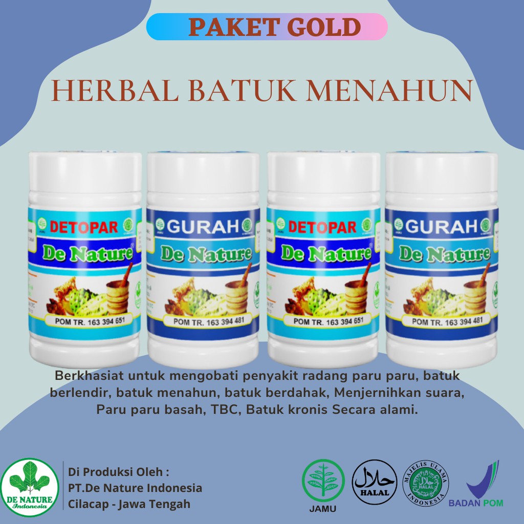 Jual Paket Gold Untuk 2 Minggu Obat Batuk Berdahak Detox Paru Batuk Berlendir Detopar Gurah De 5617