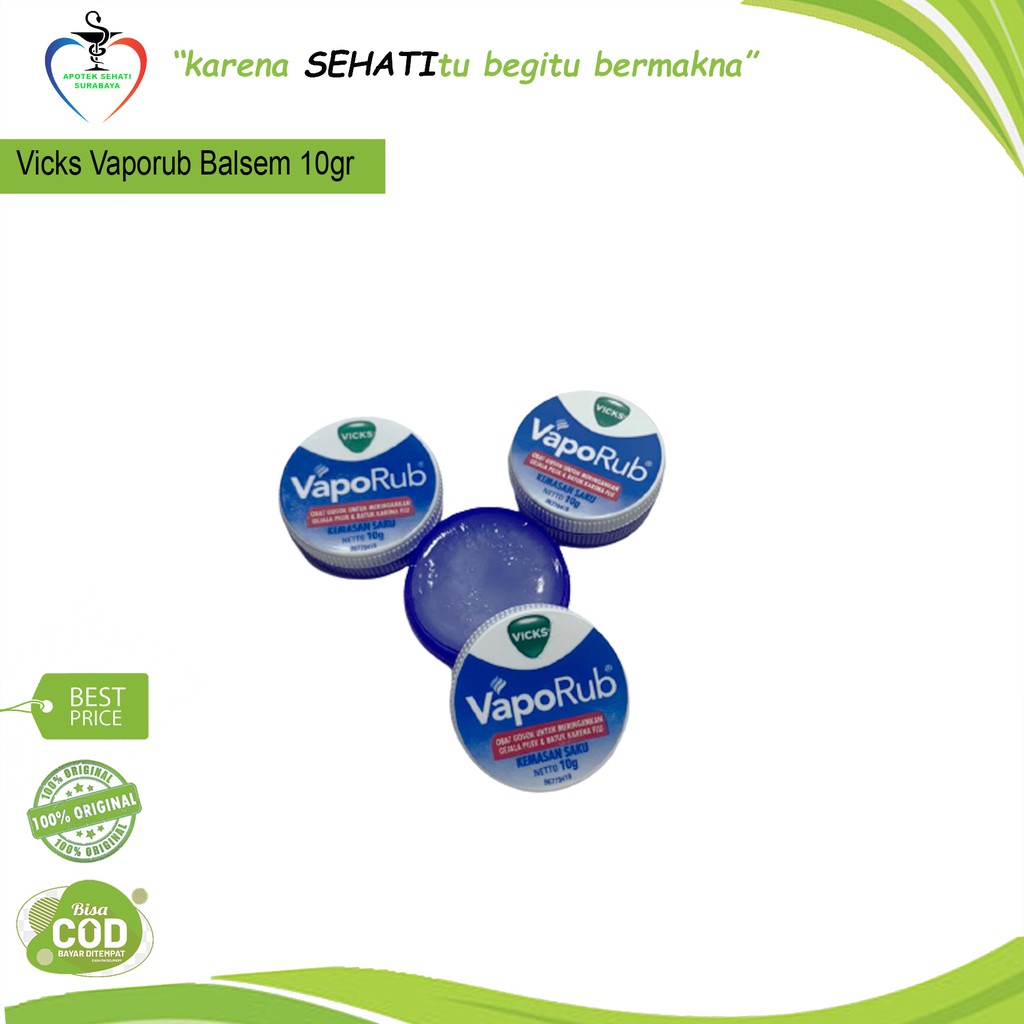 Jual VICKS VAPORUB 10 GR MERINGANKAN GEJALA PILEK DAN BATUK | Shopee ...