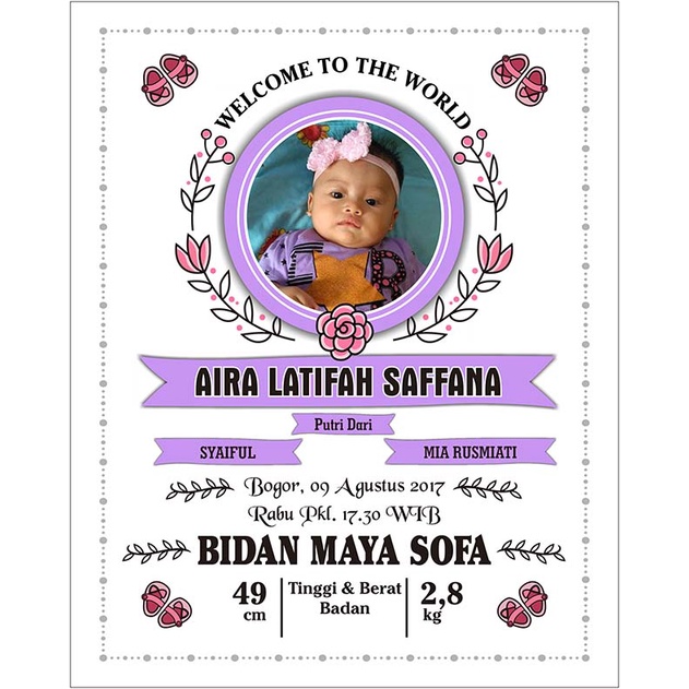 Jual Cetak Baby Bio Biodata Bayi Ukuran A4 21x30 cm Murah Hanya Cetak ...