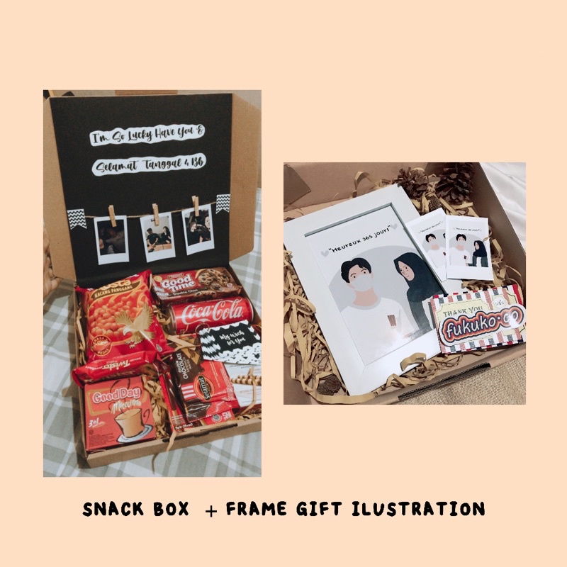 Jual snack box + frame ilustration 5R | Shopee Indonesia