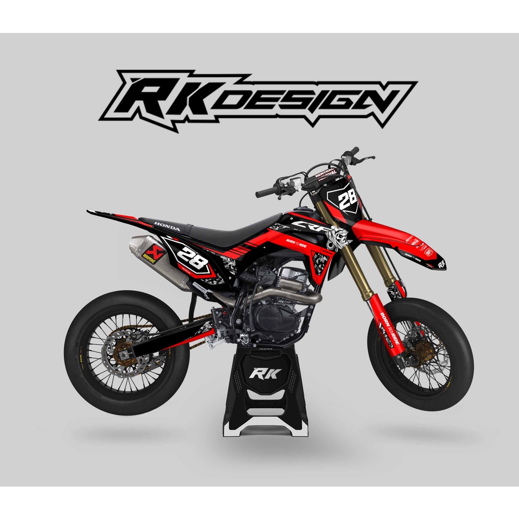 Jual RK DESIGN | Decal CRF 150 L Full Body Motif Merah Simple (Bisa ...