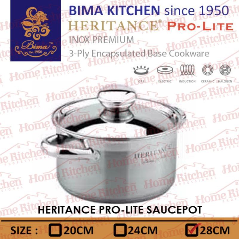 Jual BP121228 Bima Heritance Pro Lite Saucepot Stainless 28cm | Shopee ...