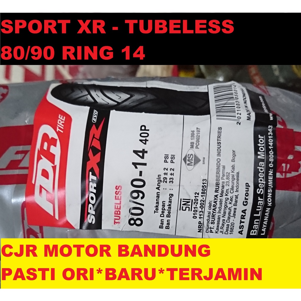 Jual FDR Sport XR EVO 80/90 ring 14 ban motor matic standar beat vario ...