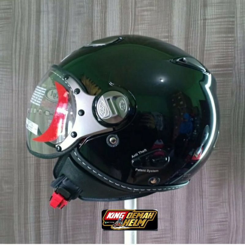 Jual HELM KYT ELSICO BLACK METALIK HELM RETRO KYT HITAM HELM BOGO HELM