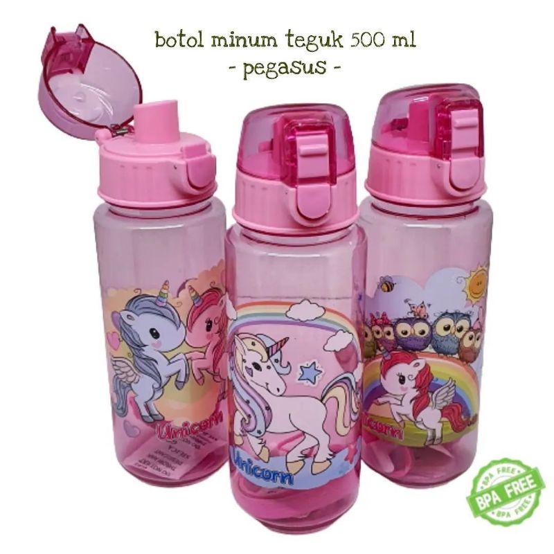 Jual Botol minum teguk 500 ml thomas doraemon frozen lol pegasus ...