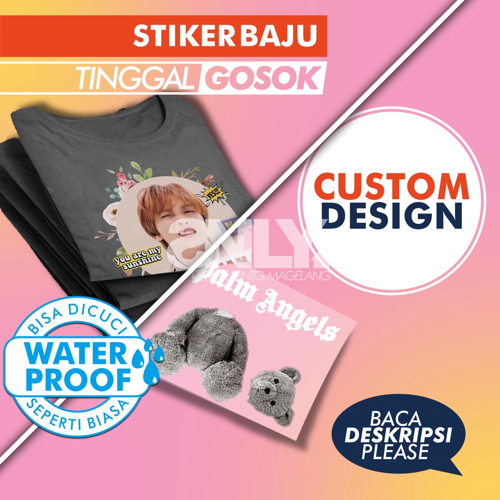 Jual Stiker Baju Sablon Sticker Setrika Custom Transparan Waterproof ...
