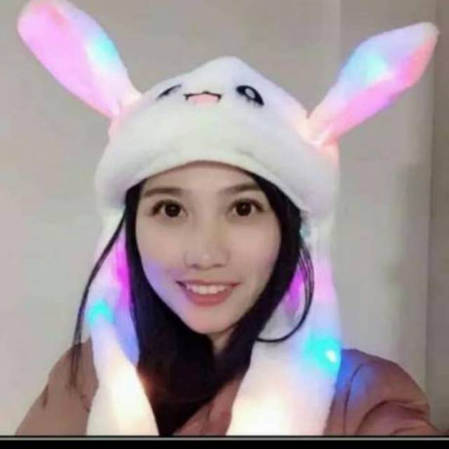 Jual Topi hunny rabbit hat led topi kelinci hias karakter bisa gerak ...