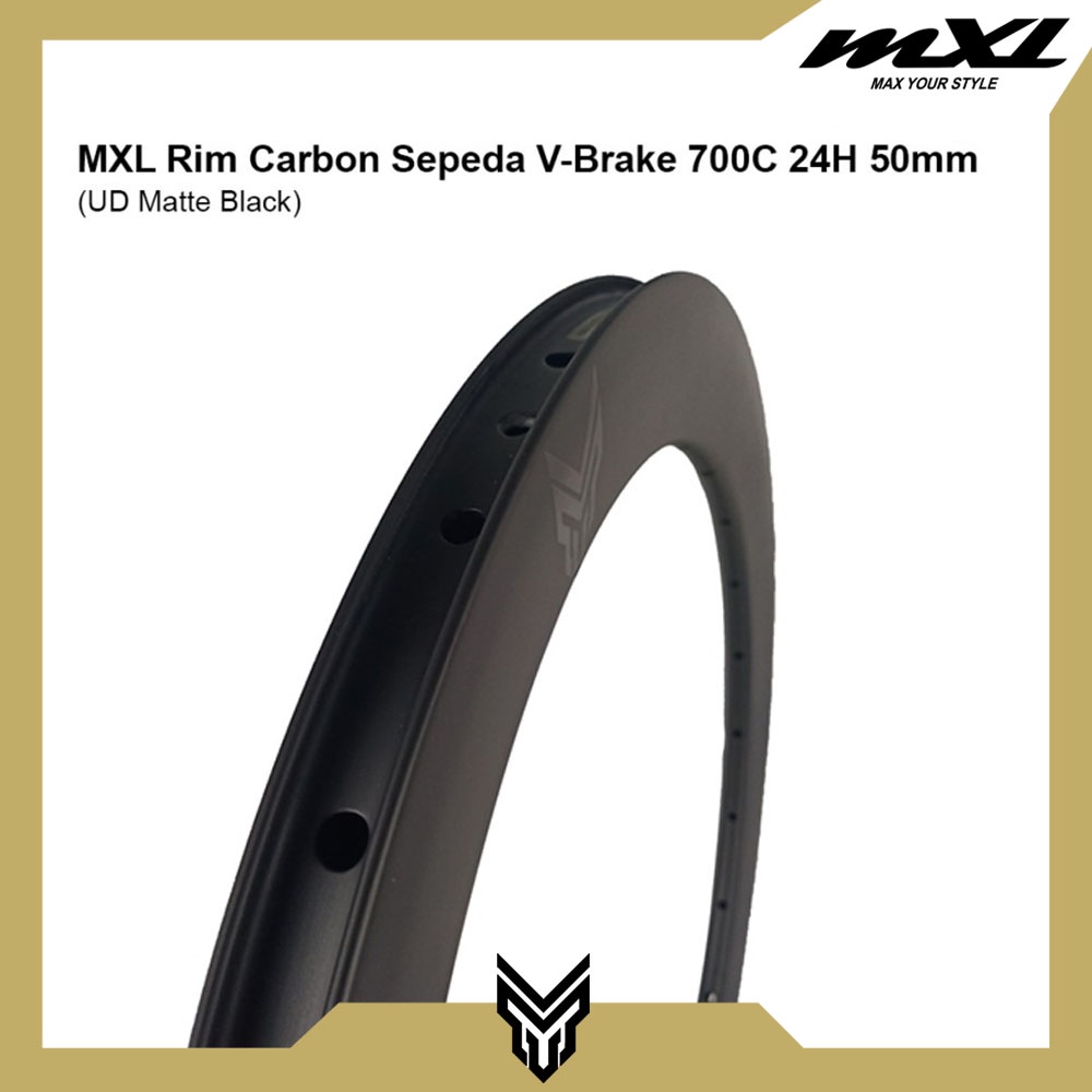 Jual MXL Rim Sepeda Balap Road Bike Bahan Carbon V Brake 700 20H 24H ...