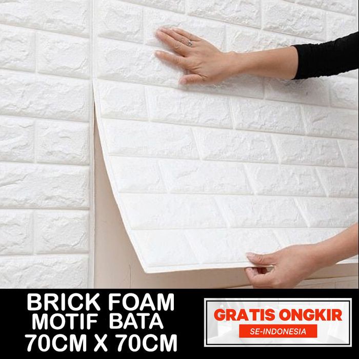 Jual Wallpaper Foam 3D Wallpaper Dinding Foam 3D Wallpaper 70Cm X 77Cm Foam Bata Putih