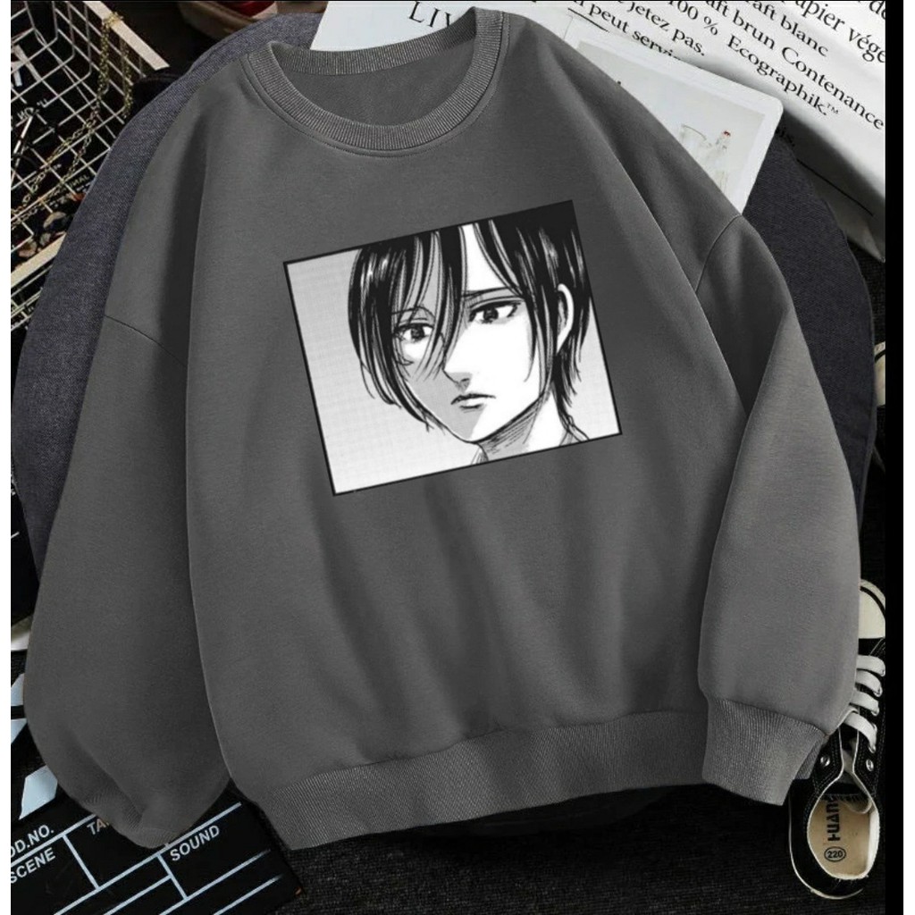 Jual ANIME SWEATER MIKASA / SWEATER PRIA TEBAL | Shopee Indonesia