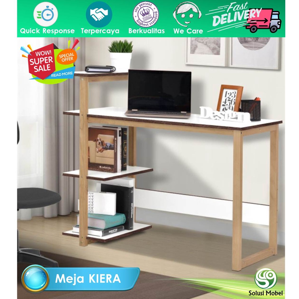 Jual Meja Belajar / Meja Tulis / Study Desk dengan Rak Buku dan ...