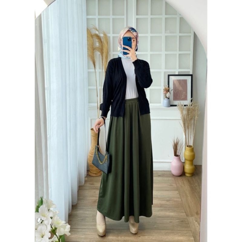 Jual ROK PANJANG WANITA POLOS BASIC A-LINE PAYUNG | Shopee Indonesia